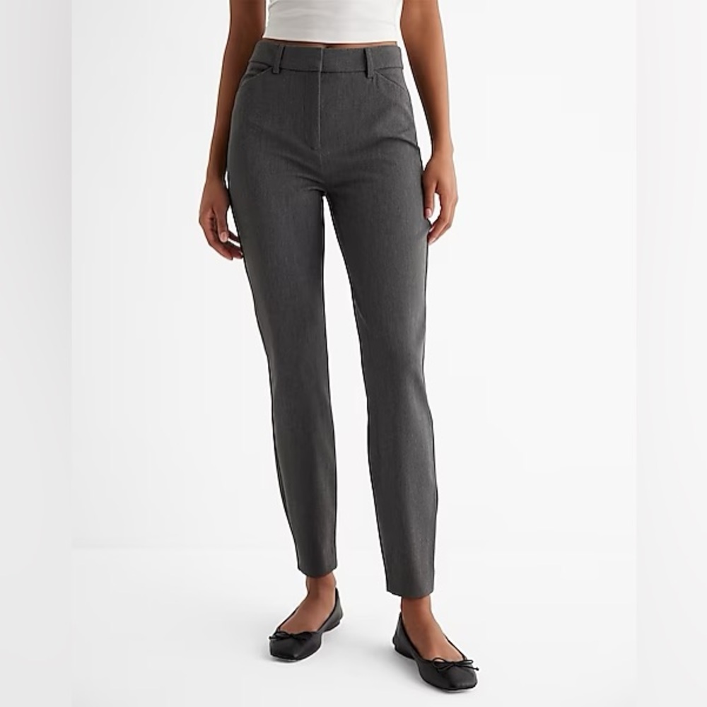 Express Mid Rise Skinny Pant in Heather Gray